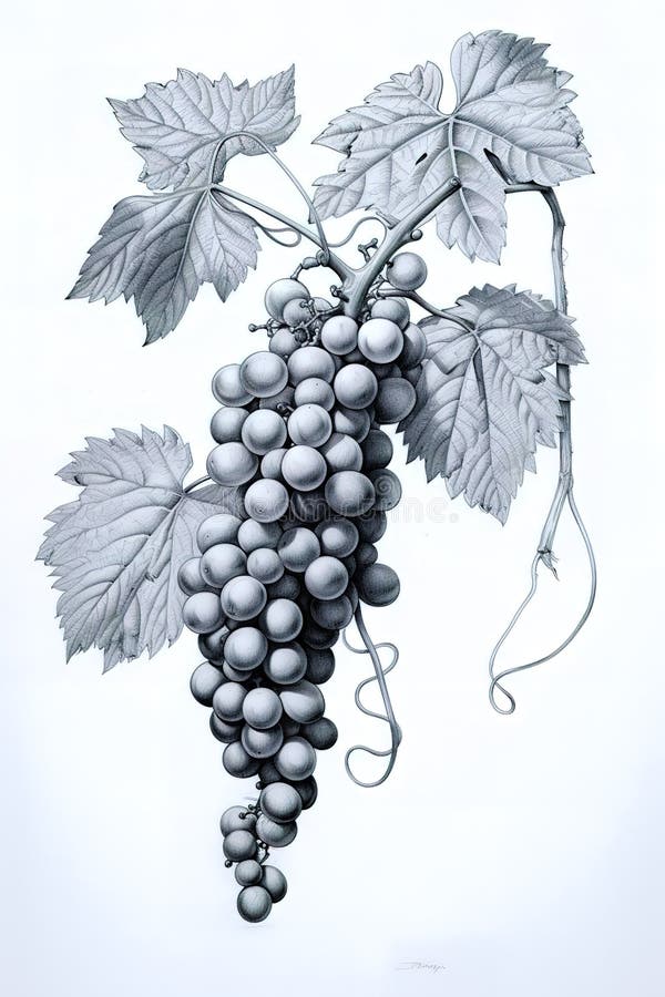 Grapevine Drawing Generative AI Stock Illustration Illustration of