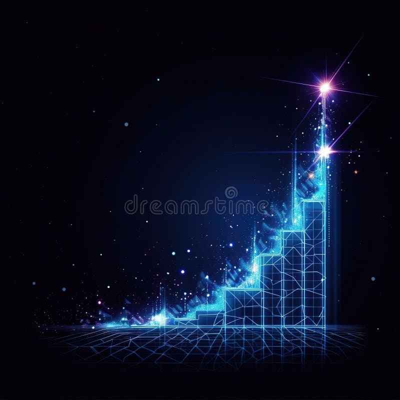 Graph. Abstract background with futuristic technology and digital data communication. stock illustration