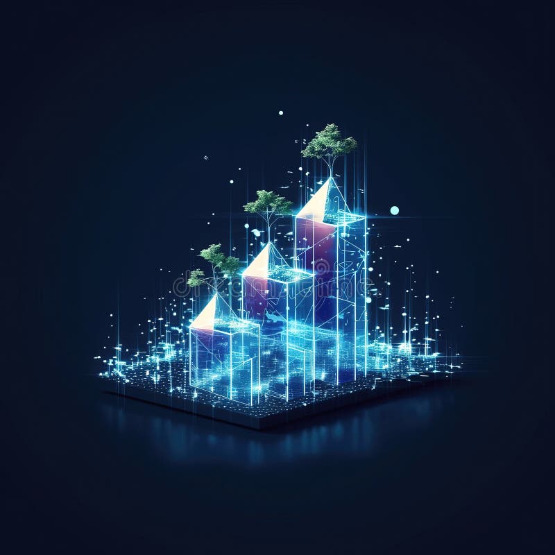Graph. Abstract background with futuristic technology and digital data communication. vector illustration