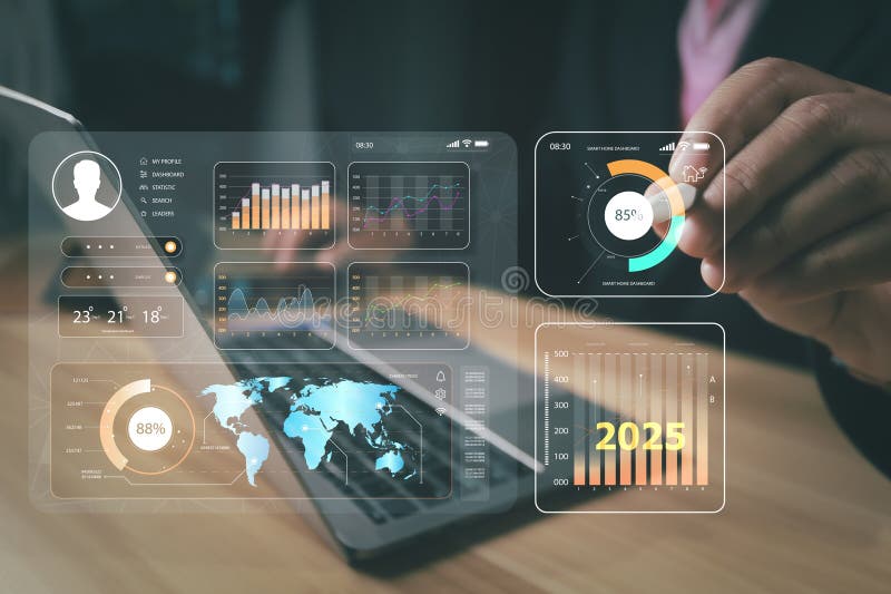 2025, Graph Analyst working with Business, Concept digital transformation technology strategy, Analytics and Data Management stock photography
