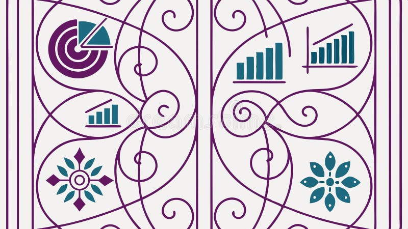 Graph bars with floral decor, data growth visualization vector design Generative AI vector illustration