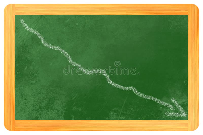 Graph on blackboard down stock illustration. Illustration of companies