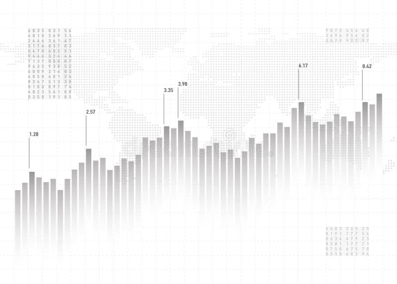 Graph chart data background. Finance concept, gray vector pattern. Stock market report statistics design royalty free illustration Graph chart data background. Finance concept, gray vector pattern. Stock market report statistics design royalty free illustration