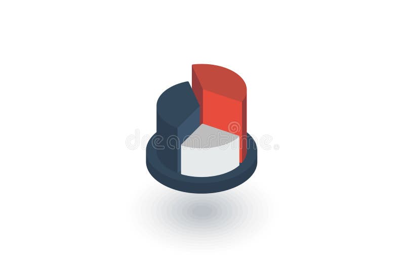 Graph Chart, Pie Diagram Isometric Flat Icon. 3d Vector Stock ...