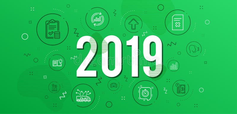 Graph chart, Truck delivery and Timer icons set. Update data, Delete file and Accounting checklist signs. Vector. Infographic concept. Car, Parking payment and Face id symbols. 2019 year.
