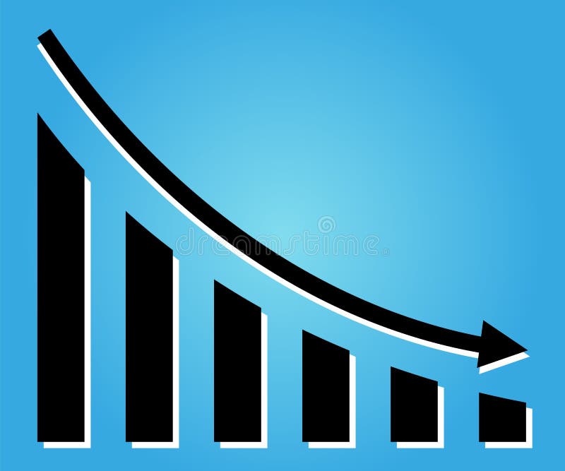 Graph with Decrease Report. Diagram with Recession and Bankruptcy ...