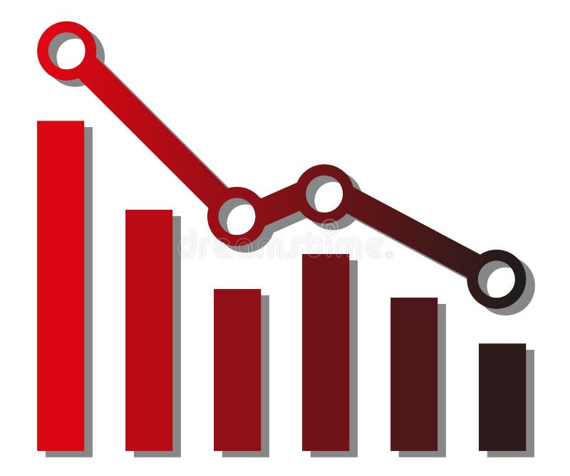 Graph with Decrease Report. Diagram with Recession and Bankruptcy ...