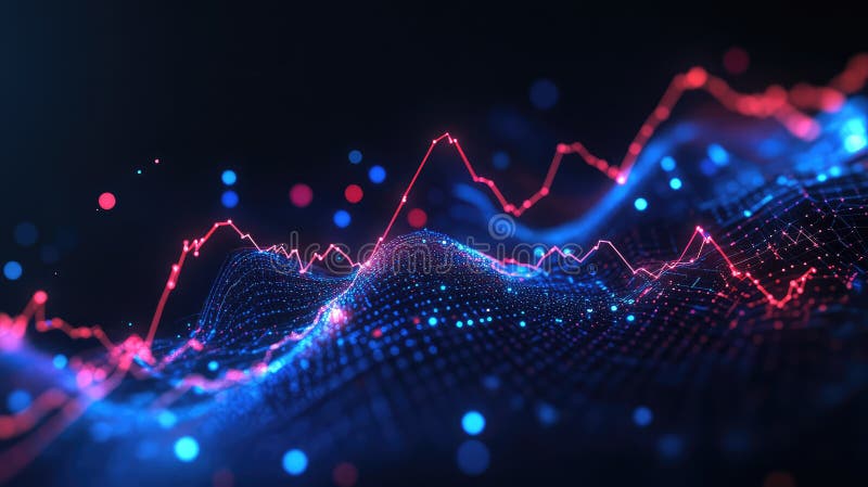 Graph dissolving line chart stock images