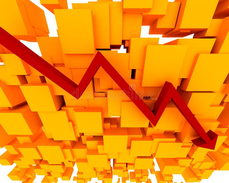 Graph Down Arrow stock illustration. Illustration of decline - 1049307