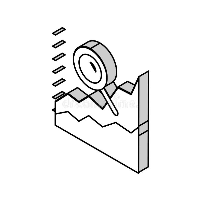 Graph search magnifying glass isometric icon vector illustration vector illustration