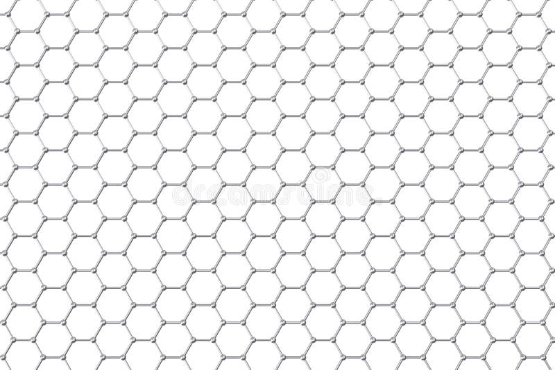 Graphenatomstruktur, Nanotechnologiehintergrund Abbildung 3D lizenzfreie abbildung