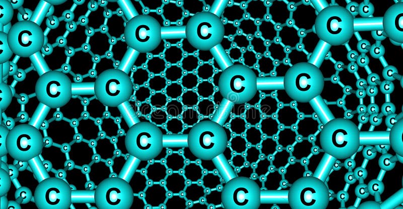 Graphene-like molecular structure isolated on black background vector illustration