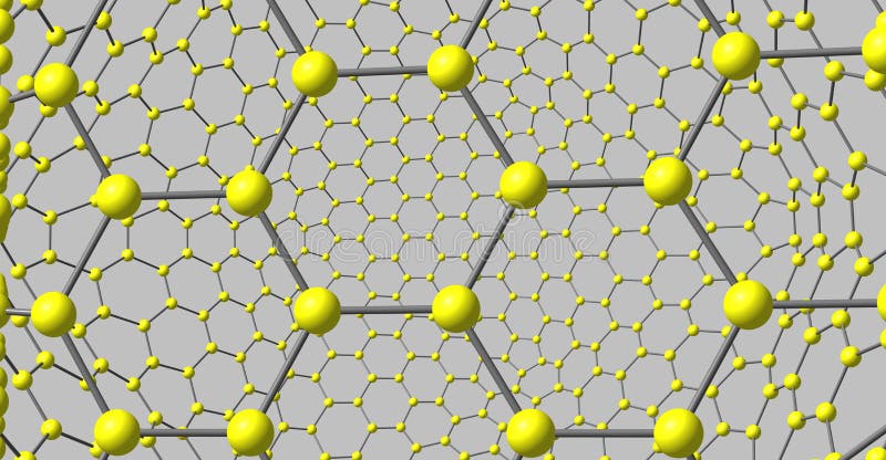 Graphene-like molecular structure isolated on grey background stock illustration