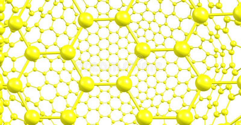 Graphene-like molecular structure isolated on white background royalty free illustration