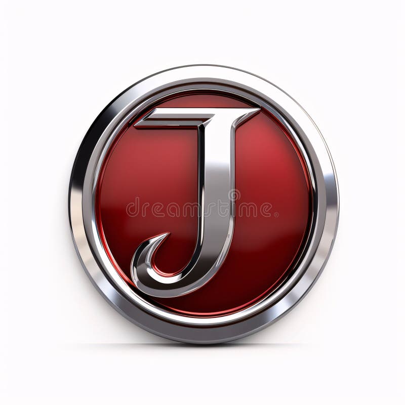 Letter j on a white background, 3d render, computer generated images vector illustration