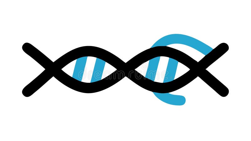 Graphic of a blue DNA double helix, symbolizing genetics and life , vector design Generative AI vector illustration