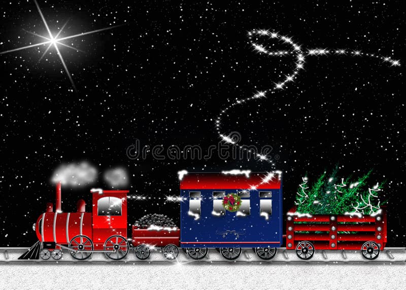 Choo Choo Train Carrying Christmas Trees - Graphic Stock Illustration - Illustration of night, track: 81594155 Choo Choo Train Carrying Christmas Trees - Graphic Stock Illustration - Illustration of night, track: 81594155