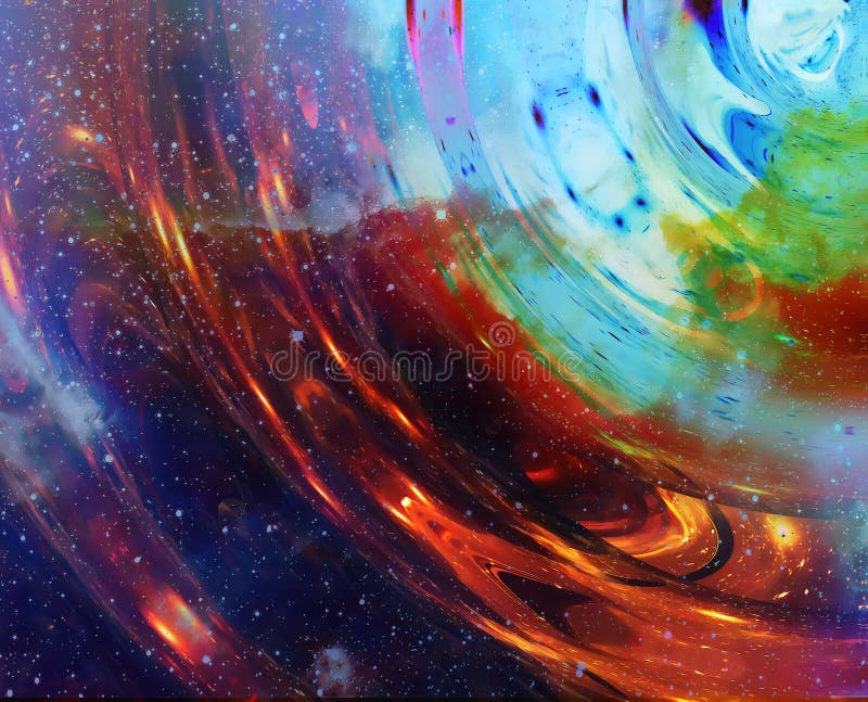 Graphic concept of music in space, cosmic sound waves, computer design, music concept. royalty free illustration