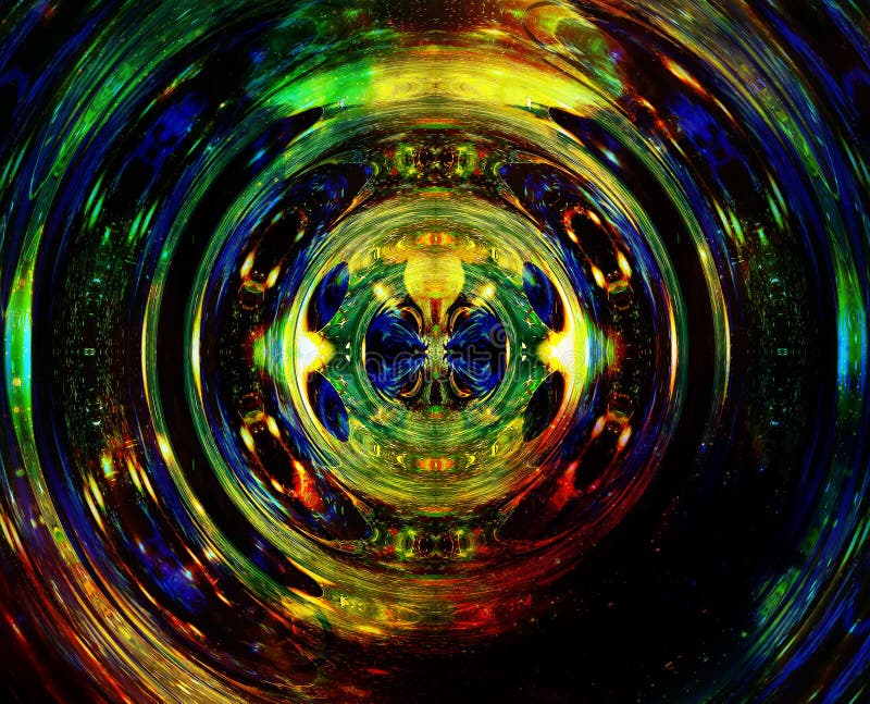 Graphic concept of music in space, cosmic sound waves, computer design, music concept. vector illustration