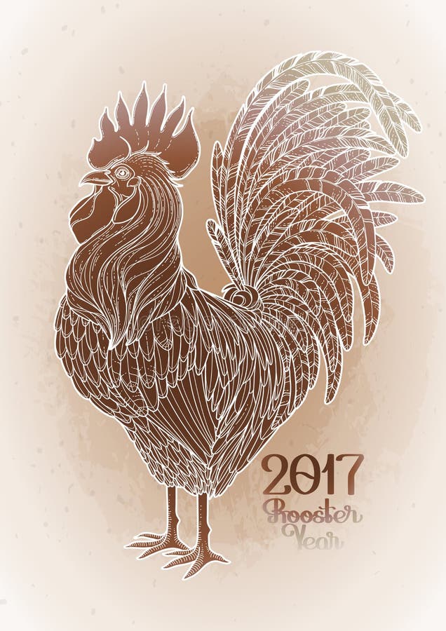 Graphic decorative rooster.