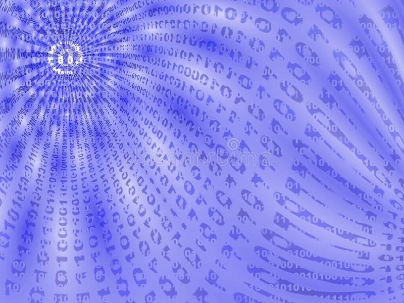 Graphic depicting binary data flow vector illustration