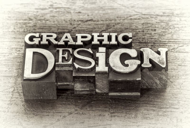 Graphic design word abstract in metal type