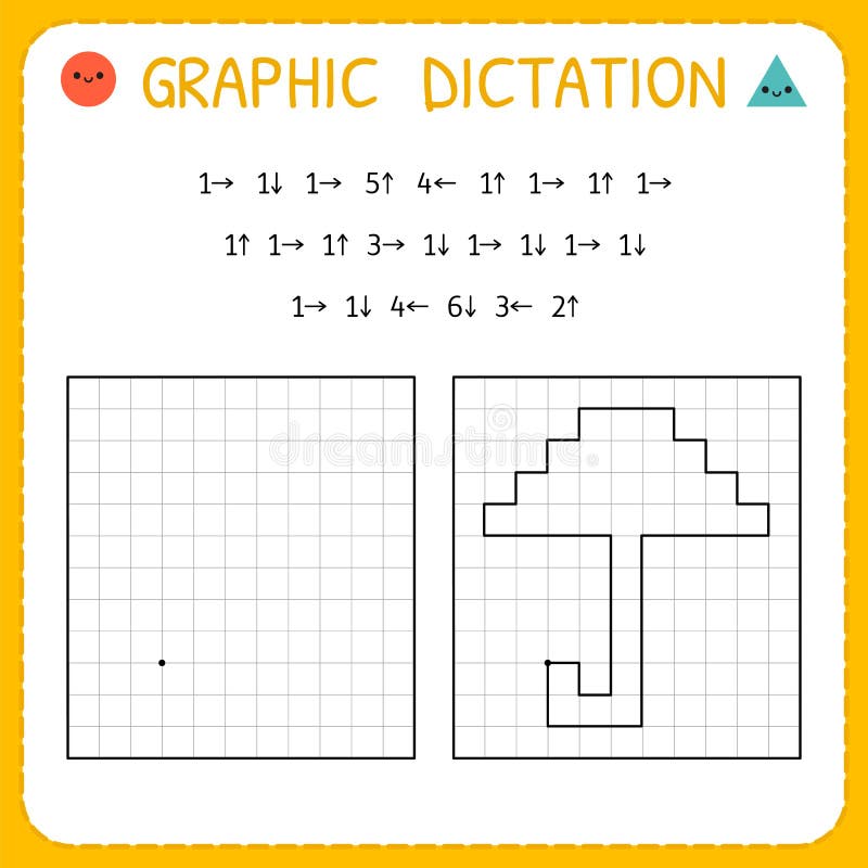 Graphic dictation. Umbrella. Kindergarten educational game for kids. Preschool worksheet for practicing motor skills. Working