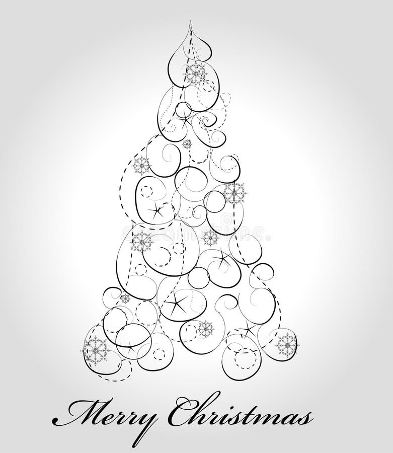 Graphic elegant Christmas tree