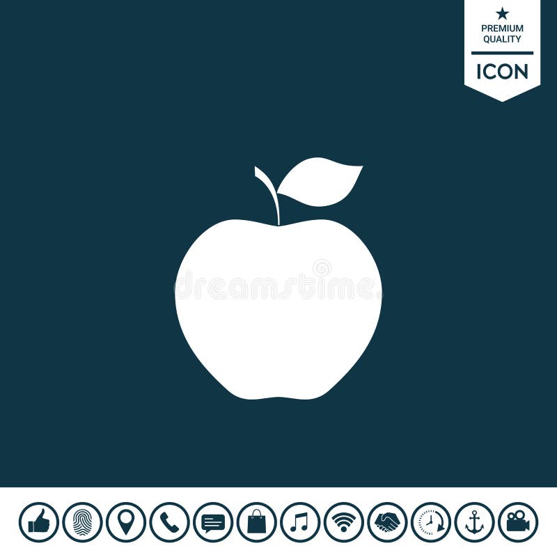 Apple icon symbol stock vector. Illustration of juicy 107004393