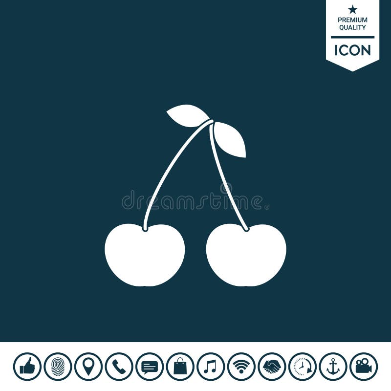 Cherry symbol icon stock vector. Illustration of label 107004741