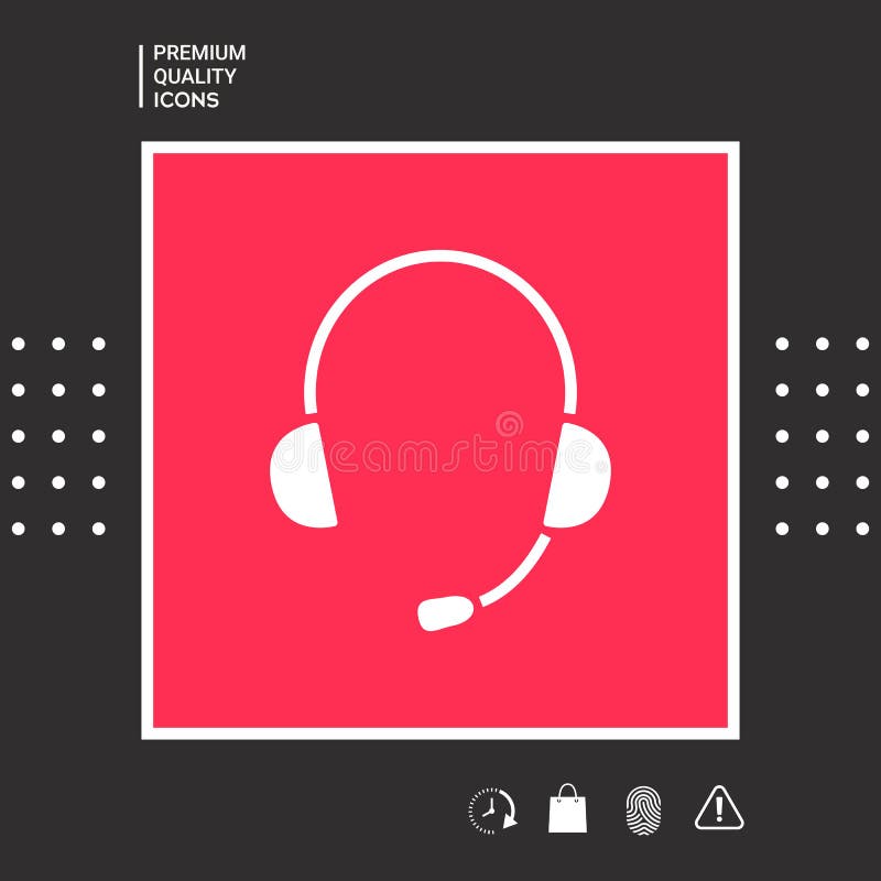 Headphones with Microphone Icon Stock Vector Illustration of music