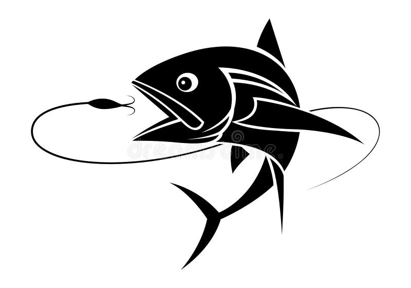 Graphic fishing tuna, vector royalty free illustration
