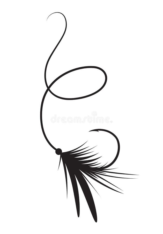 Fishing Hook with Feather Icon. Graphic Fly Fishing Icon or Logo Stock  Vector - Illustration of bird, hair: 173039237