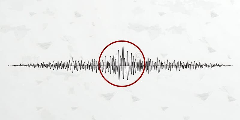 Visual representation of sound waves displaying frequency and patterns clearly stock illustration