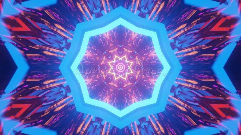 Graphic illustration of 3D rendered futuristic colorful geometric objects and patterns vector illustration