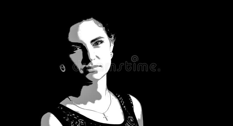 Graphic portrait of a young beautiful woman stock illustration Graphic portrait of a young beautiful woman stock illustration