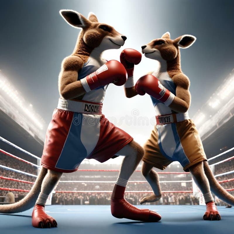 3d Image of Boxing Kangaroos 3 Stock Illustration Illustration of