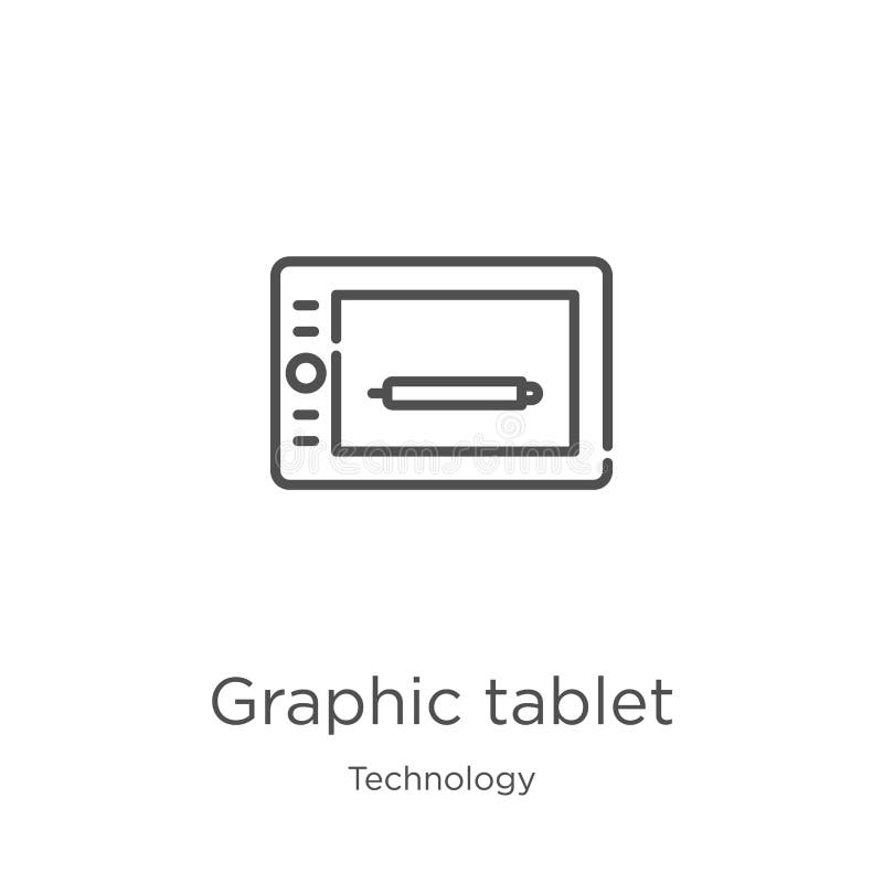 Graphic tablet icon vector from technology collection. Thin line graphic tablet outline icon vector illustration. Outline, thin stock illustration