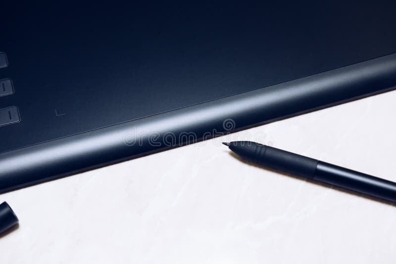 Graphic Tablet with Pen for Illustrators and Designers Stock Photo