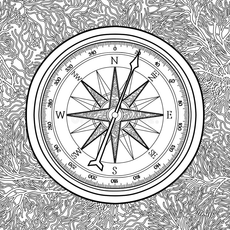 coloring pages compass rose