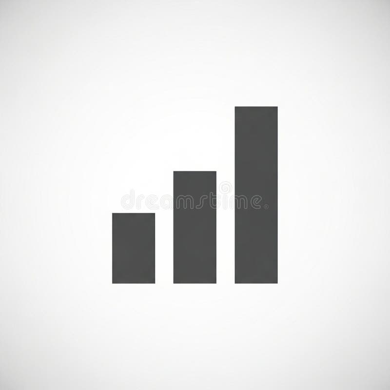 Graphical representation of a bar chart icon. Three vertical rectangular bars of royalty free illustration