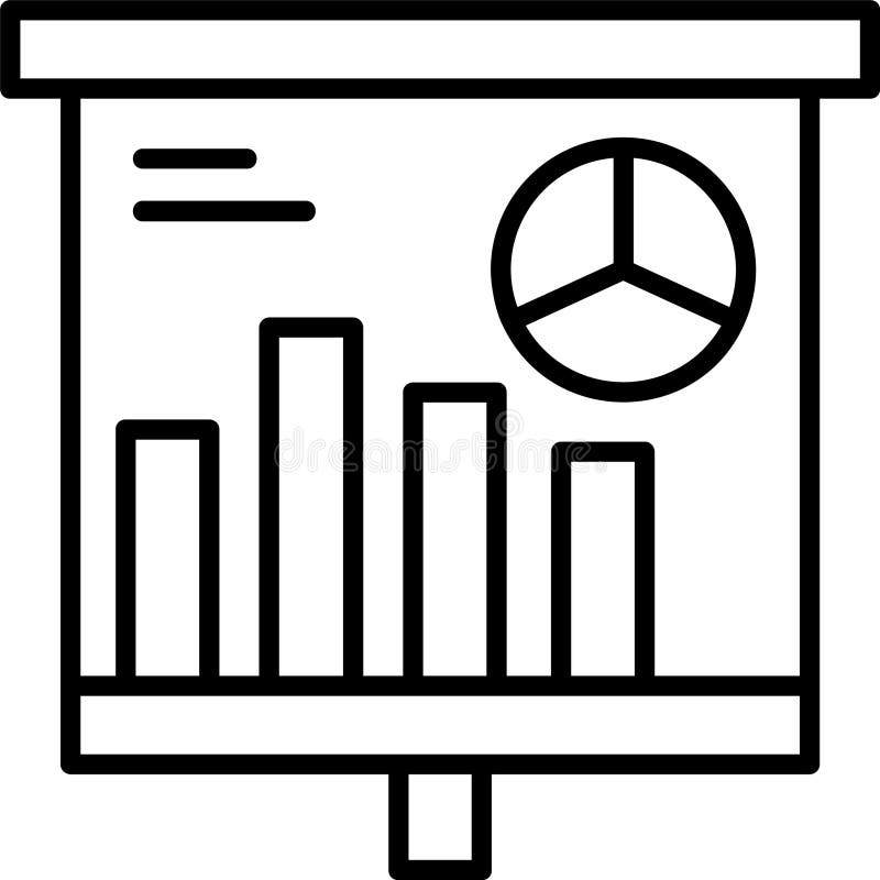 Graphical Representation Outline Vector Icon royalty free illustration
