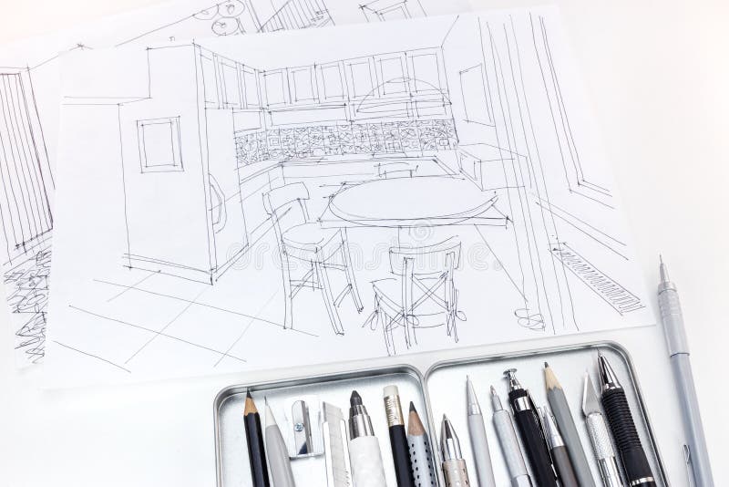 Digital sketch interior design and architecture by The_magrebian | Fiverr