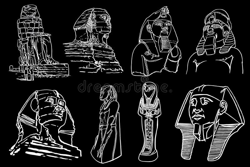 Egyptian Set Statues Stock Illustrations 54 Egyptian Set Statues