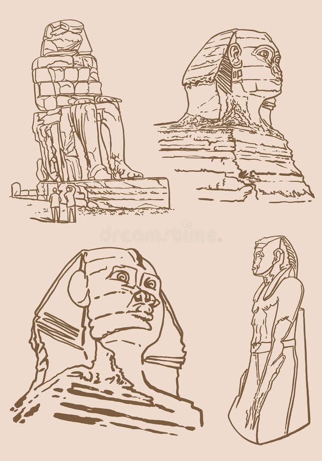 Egyptian Set Statues Stock Illustrations 58 Egyptian Set Statues