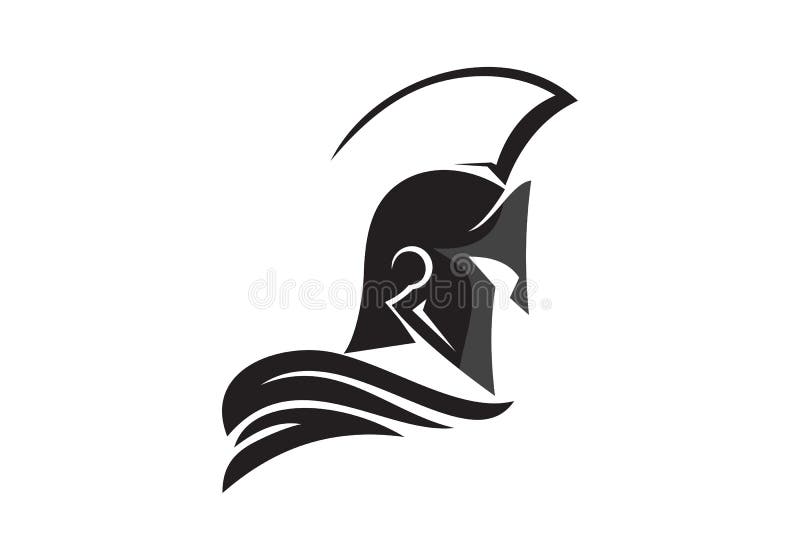Spartan helmet logo stock illustration. Illustration of modern - 141430664