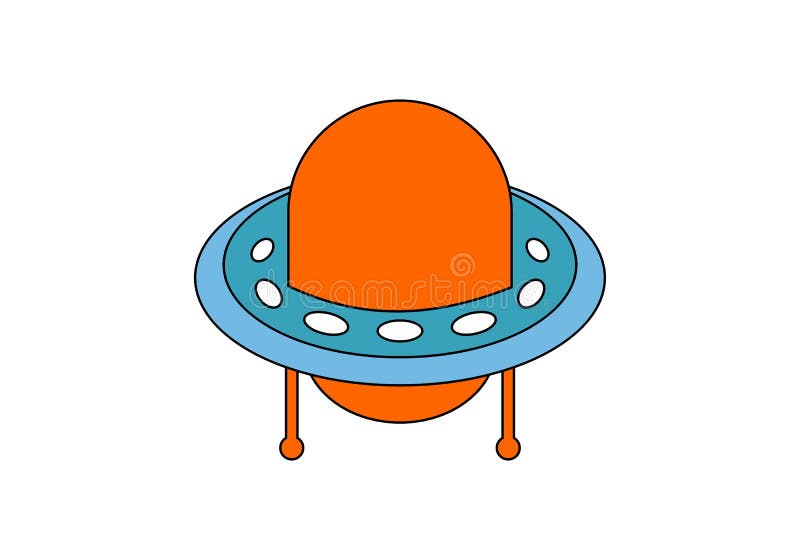 Ufo icon on space logo stock illustration Ufo icon on space logo stock illustration