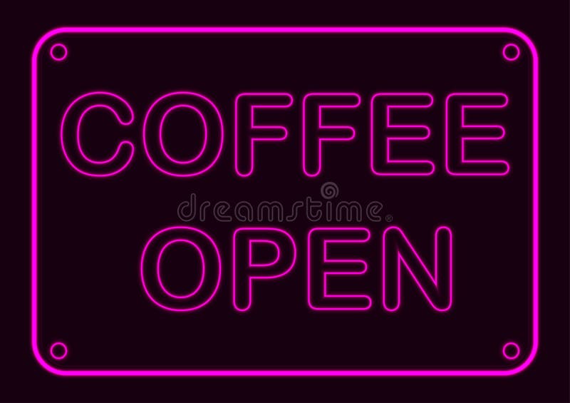 Graphics Design for Coffee Shop Neon Style Vector Illustration Stock Vector Illustration of