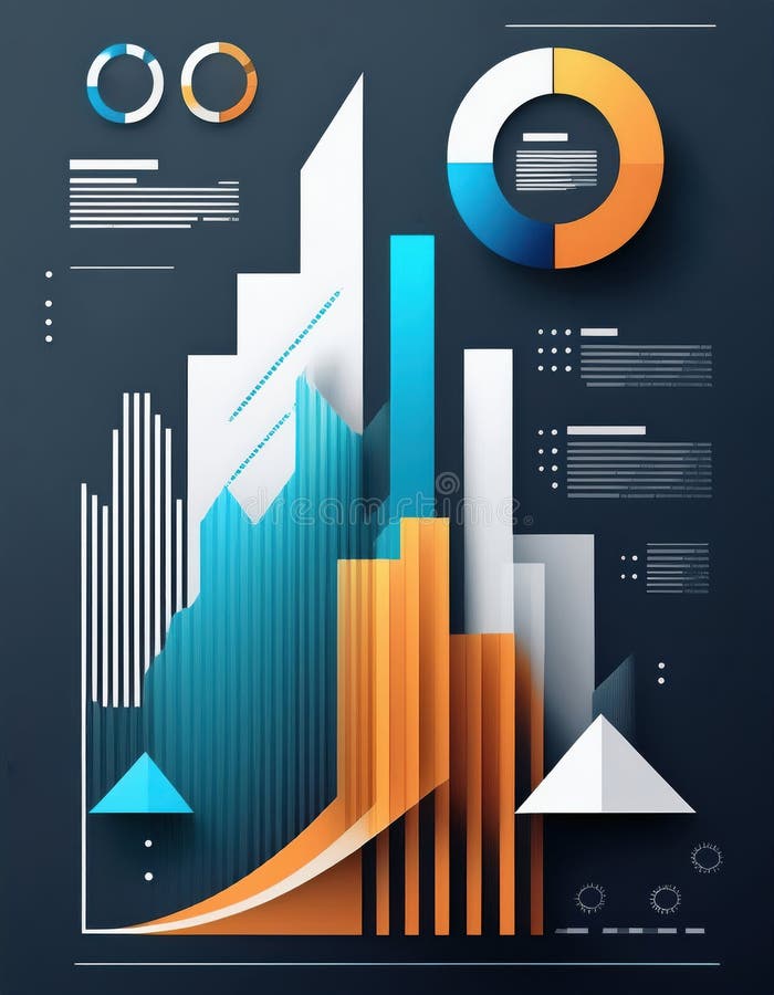 Vibrant abstract shapes illustrate business trends and performance in a creative way. Graphics way stock images, royalty-free photos and pictures