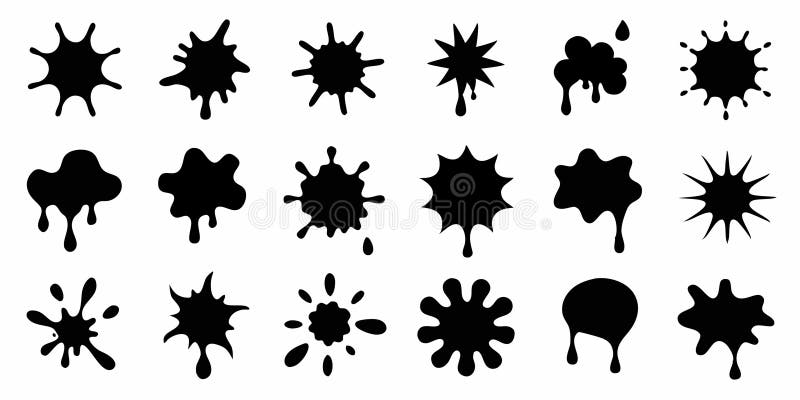 Graphics of spots of various shapes and sizes on an isolated background royalty free illustration